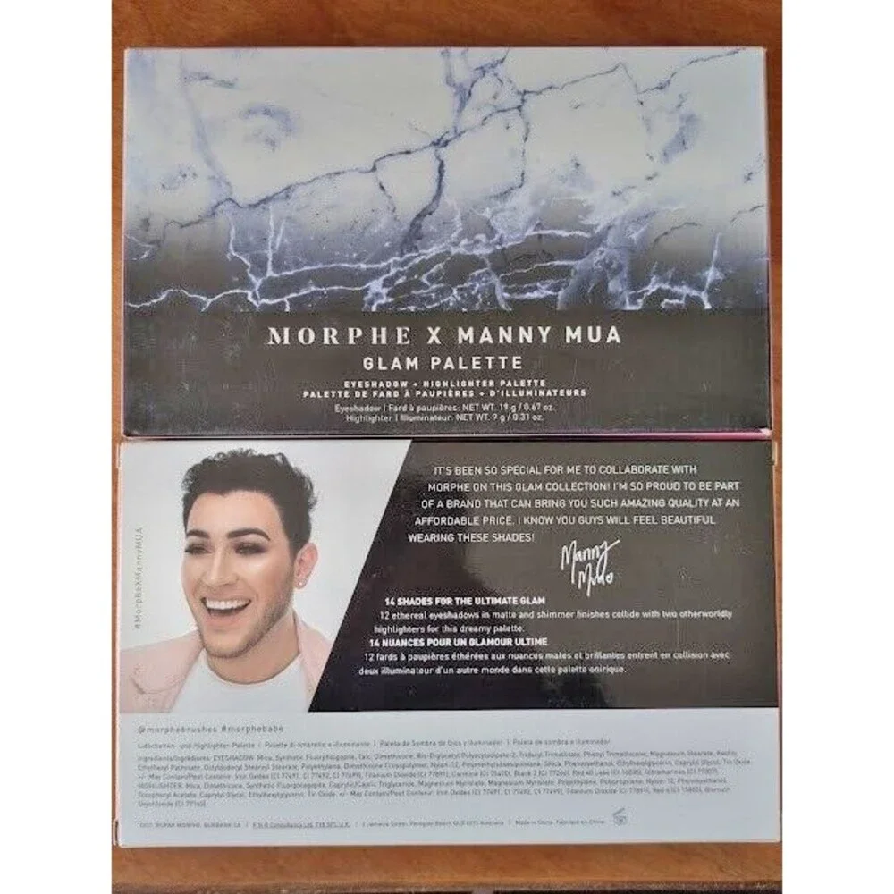 Morphe X Manny MUA Glam Palette Ltd Ed Eyeshadow + Highlighter BNIB Authentic